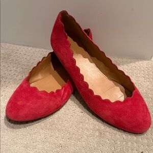 J. Crew Vibrant Red Suede Loafers